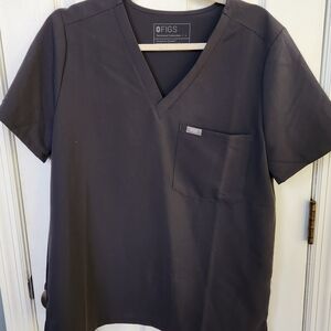 Figs Black Scrub Top